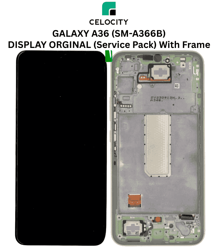 GALAXY-A36-SM-A366B-DISPLAY-ORGINAL-Service-Pack-With-Frame-CELOCITY-official-images.png Samsung Galaxy A36 5G SM-A366B LCD Display (Original) with Frame - Service Pack - Image 1